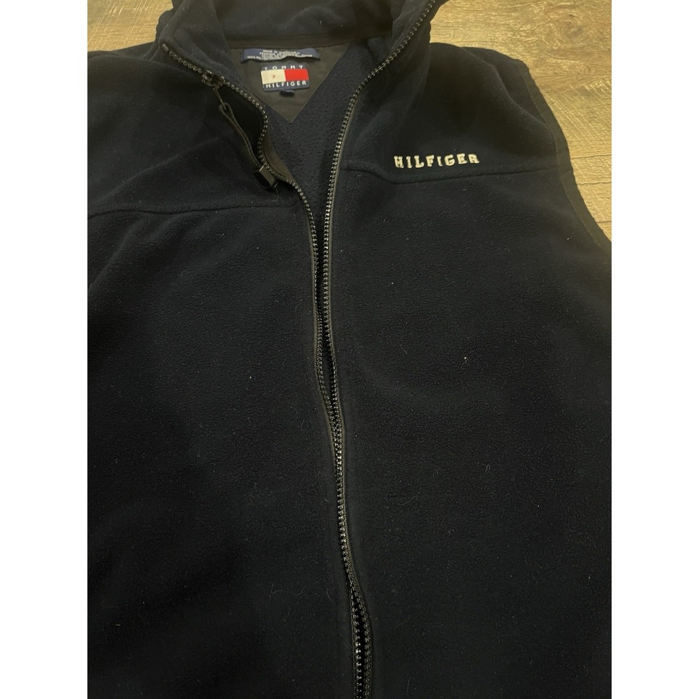 Vintage Tommy Hilfiger Fleece Vest Navy Blue Large - Picture 4 of 9